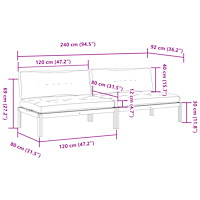 vidaXL Pallsoffor mittensektion 2 st med dynor massivt akaciaträ