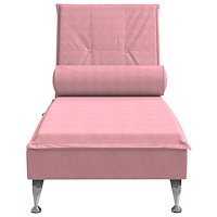 vidaXL Massageschäslong med bolster rosa sammet