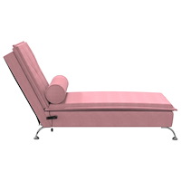 vidaXL Massageschäslong med bolster rosa sammet