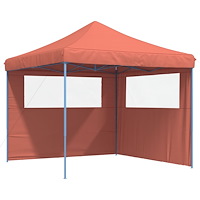 vidaXL Pop-Up hopfällbart partytält med 2 sidoväggar terrakotta
