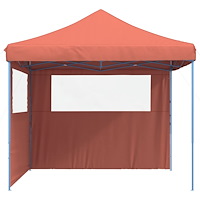 vidaXL Pop-Up hopfällbart partytält med 2 sidoväggar terrakotta
