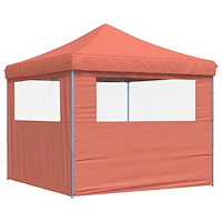 vidaXL Pop-Up hopfällbart partytält med 2 sidoväggar terrakotta