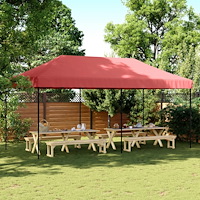 vidaXL Pop-Up hopfällbart partytält 580x292x315 cm vinröd