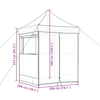 vidaXL Pop-Up hopfällbart partytält med 4 sidoväggar svart