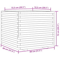 vidaXL Odlingslåda 80x80x72 cm impregnerat furu