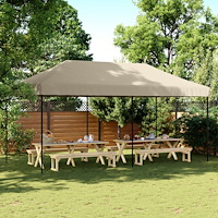 vidaXL Pop-Up hopfällbart partytält 580x292x315 cm taupe