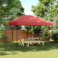 vidaXL Pop-Up hopfällbart partytält 410x279x315 cm vinröd
