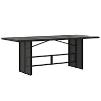 vidaXL Trädgårdsbord med glasskiva svart 190x80x75 cm konstrotting