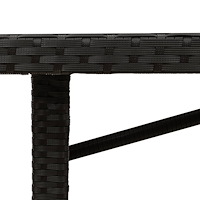 vidaXL Trädgårdsbord med glasskiva svart 190x80x75 cm konstrotting