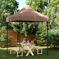 vidaXL Pop-Up hopfällbart partytält 200x200x306 cm brun