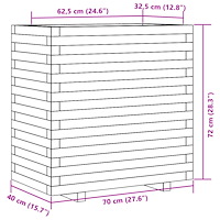 vidaXL Odlingslåda 70x40x72 cm impregnerat furu