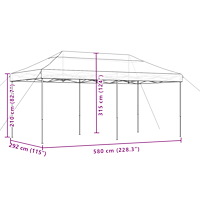 vidaXL Pop-Up hopfällbart partytält 580x292x315 cm svart