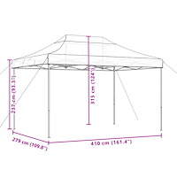 vidaXL Pop-Up hopfällbart partytält 410x279x315 cm grön