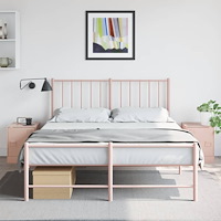 vidaXL Sängskåp 2 st rosa 34,5x39x44 cm stål