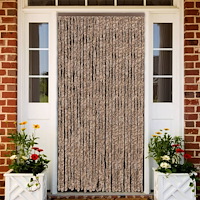vidaXL Insektsgardin beige och mörkbrun 118x220 cm chenille
