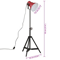 vidaXL Golvlampa 25 W nött röd 35x35x65/95 cm E27