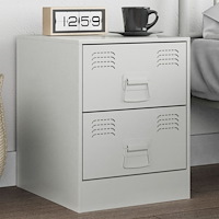 vidaXL Sängskåp vit 34,5x39x44 cm stål