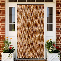 vidaXL Insektsgardin ockra och vit 118x220 cm chenille