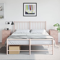 vidaXL Sängskåp 2 st rosa 34,5x39x62 cm stål