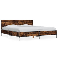 vidaXL Sängram rökfärgad ek 180x200 cm konstruerat trä och metall