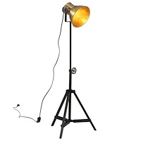 vidaXL Golvlampa 25 W antik mässing 35x35x65/95 cm E27