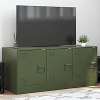 vidaXL TV-skåp olivgrön 99x39x44 cm stål