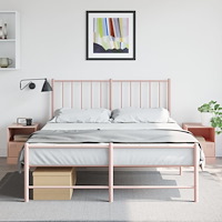 vidaXL Sängskåp 2 st rosa 34,5x39x44 cm stål