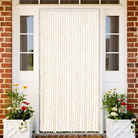 vidaXL Insektsgardin beige och vit 118x220 cm chenille