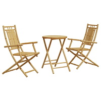 vidaXL Caféset 3 delar bambu