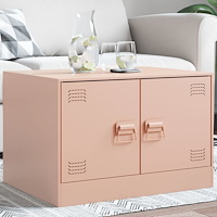 vidaXL Soffbord rosa 67x50x44 cm stål
