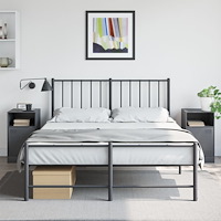 vidaXL Sängskåp 2 st antracit 34,5x39x62 cm stål