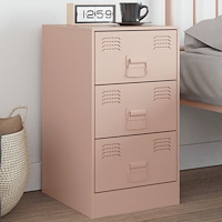 vidaXL Sängskåp rosa 34,5x39x62 cm stål