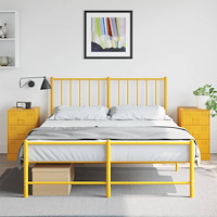 vidaXL Sängskåp 2 st senapsgul 34,5x39x62 cm stål
