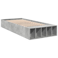 vidaXL Sängram betonggrå 90x200 cm konstruerad trä