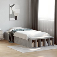 vidaXL Sängram betonggrå 90x200 cm konstruerad trä