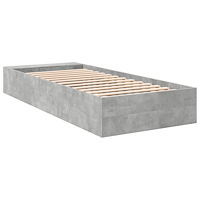 vidaXL Sängram betonggrå 90x200 cm konstruerad trä