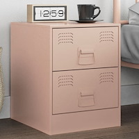 vidaXL Sängskåp rosa 34,5x39x44 cm stål