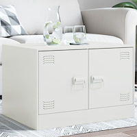 vidaXL Soffbord vit 67x50x44 cm stål