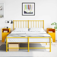 vidaXL Sängskåp 2 st senapsgul 34,5x39x62 cm stål
