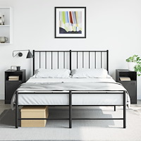 vidaXL Sängskåp 2 st svart 34,5x39x62 cm stål