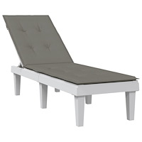 vidaXL Solsängsdyna melerad mörkgrå (75+105) x 50 x 4 cm tyg