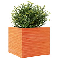 vidaXL Odlingslåda vaxbrun 80x80x68,5 cm massiv furu