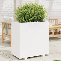 vidaXL Odlingslåda vit 70x40x72,5 cm massiv furu