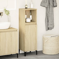 vidaXL Badrumsskåp sonoma-ek 30x30x100cm konstruerat trä