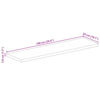 vidaXL Bordsskiva 100x50x3,8 cm rektangulär massivt mango-trä