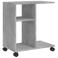 vidaXL Sidoskåp med hjul betonggrå 50x30x55 cm konstruerat trä