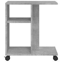 vidaXL Sidoskåp med hjul betonggrå 50x30x55 cm konstruerat trä