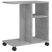 vidaXL Sidoskåp med hjul betonggrå 50x30x55 cm konstruerat trä