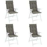 vidaXL Stolsdynor högt ryggstöd 4 st melerad mörkgrå 120x50x4 cm tyg