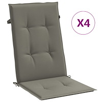 vidaXL Stolsdynor högt ryggstöd 4 st melerad mörkgrå 120x50x4 cm tyg